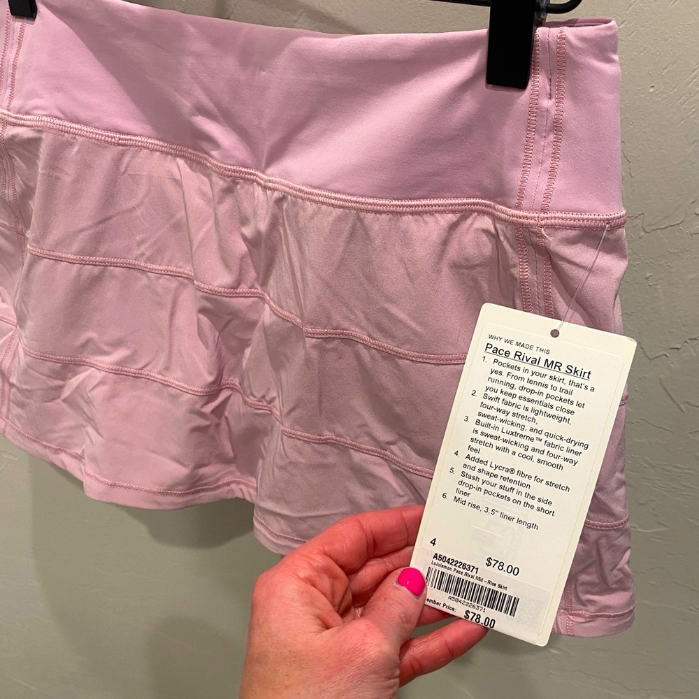 NWT Lululemon pace rival tennis skirt